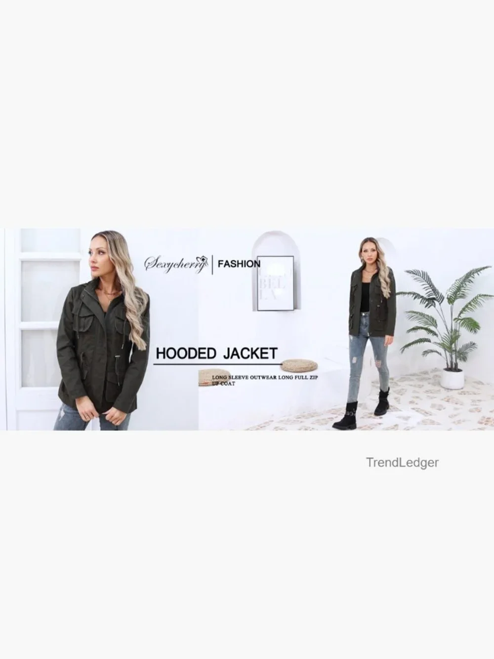 Casual Long Sleeve Lightweight Full Zip Up Coat with Pockets - Picture 7 of 7